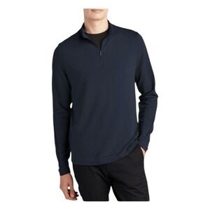 Mercer+Mettle‎ Stretch 1/4-Zip Pullover Night Navy Nylon Knit Long Sleeves L